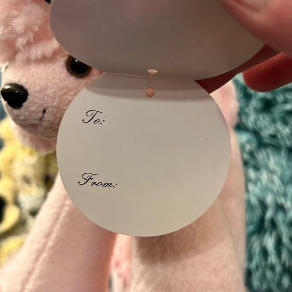 Bestever Funny Feet Pink Poodle Dog Stuffed Animal Plush Toy 11” Black Bow w Tag - Picture 10 of 11